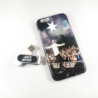 Custom print phone case and usb combo