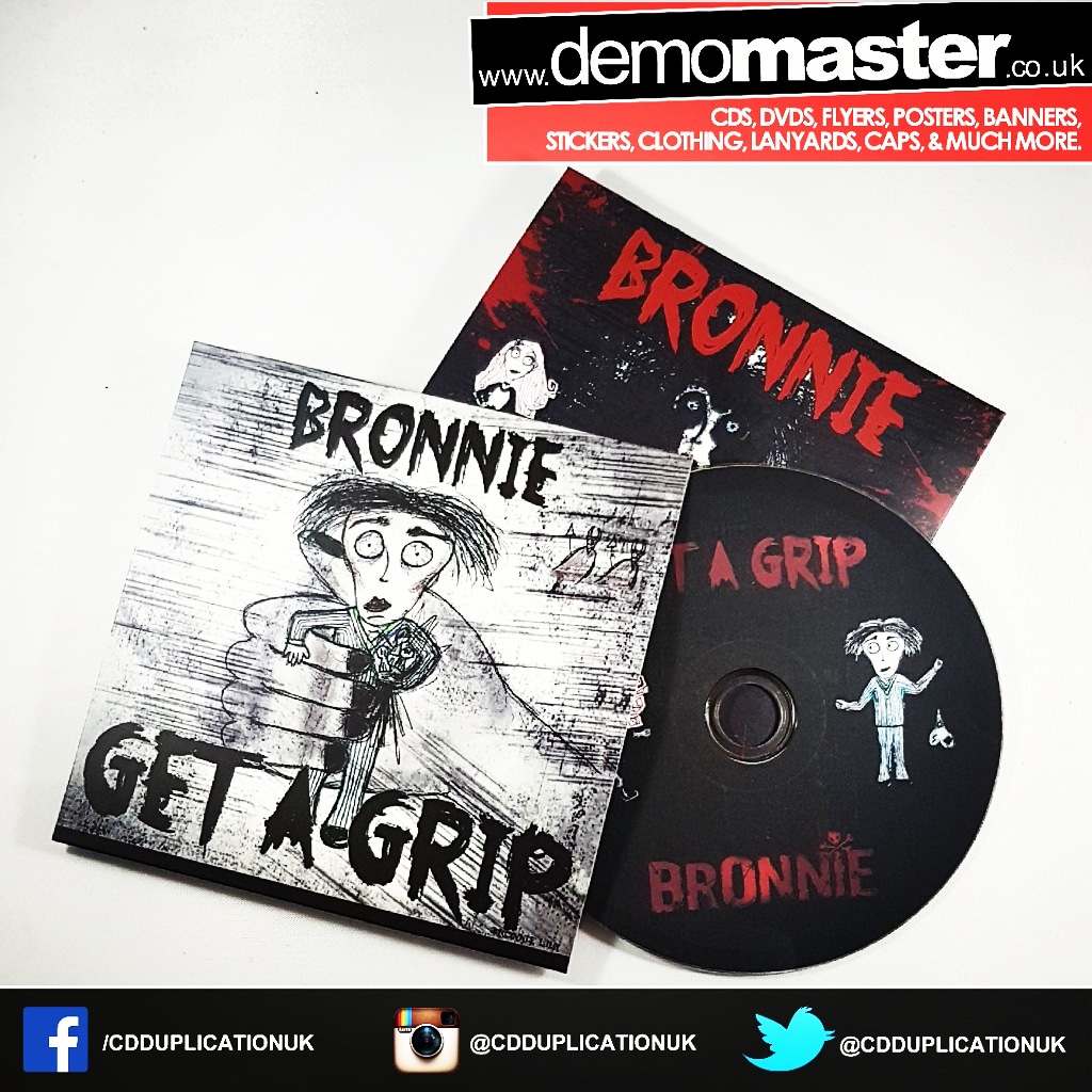 Custom printed CDs packed in card wallets on tour